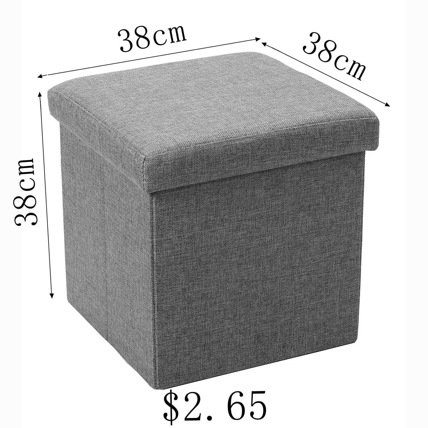 Bailey Folding Storage Ottoman Stool Padded Seat Footrest Stool with Storage Space End of Bed Ottoman