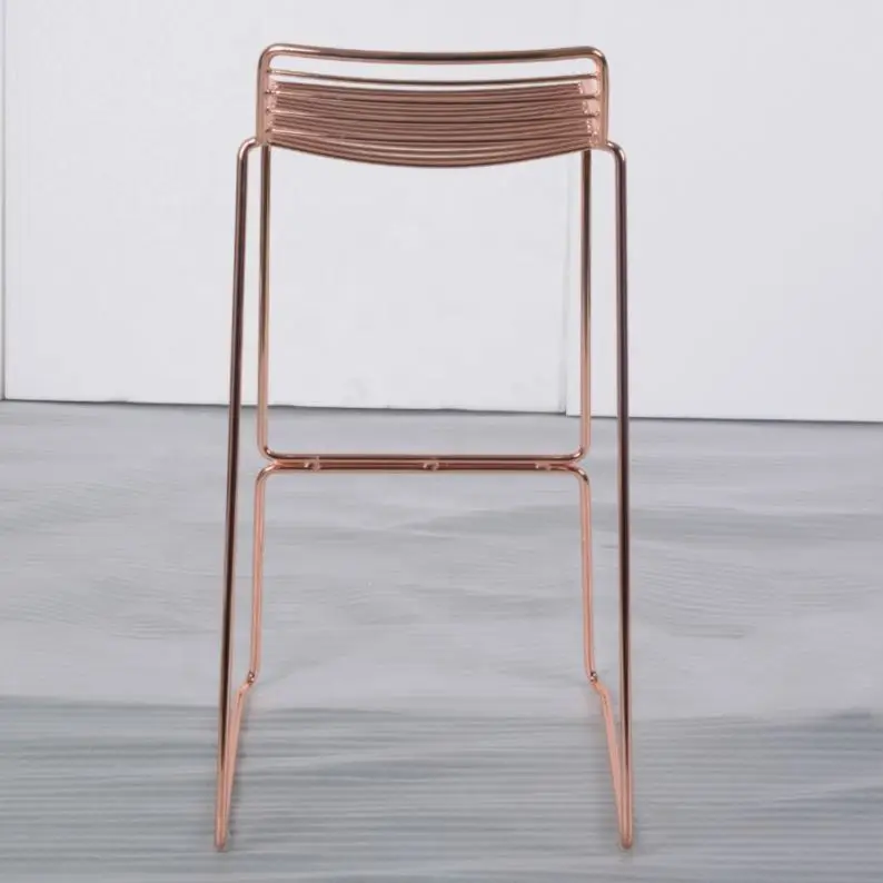 Wire frame rose gold and golden bar stool