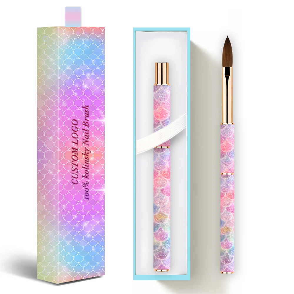 Кисть для акриловых ногтей Kolinsky матовая Цветная кисть размер США 100% 8 10 12 16