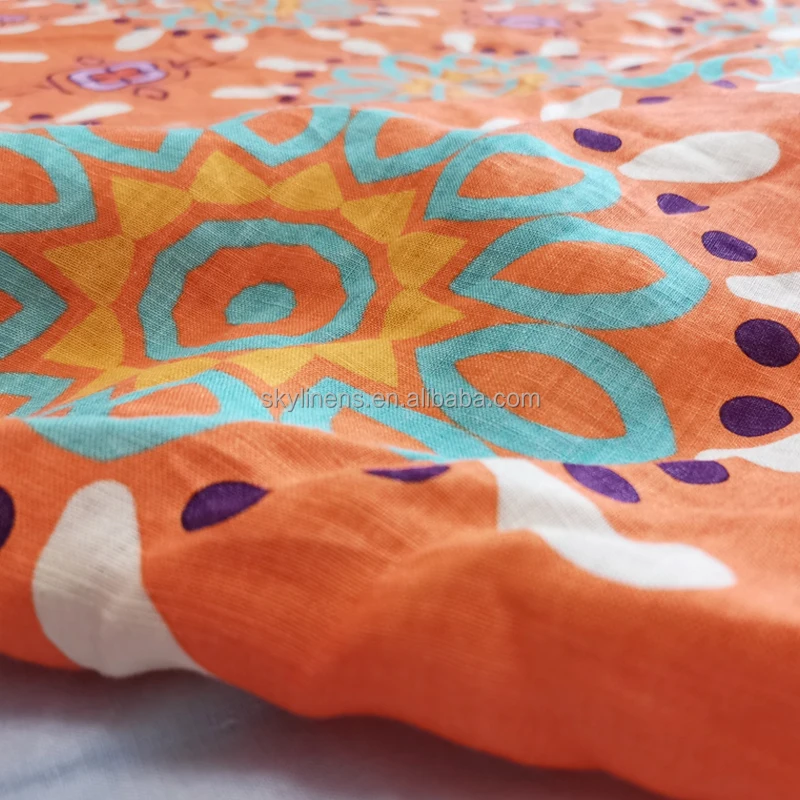 extra wide digital printed linen wholesale fabric bedding home textile cloth washed flax 270-275cm width blackout curtain linen