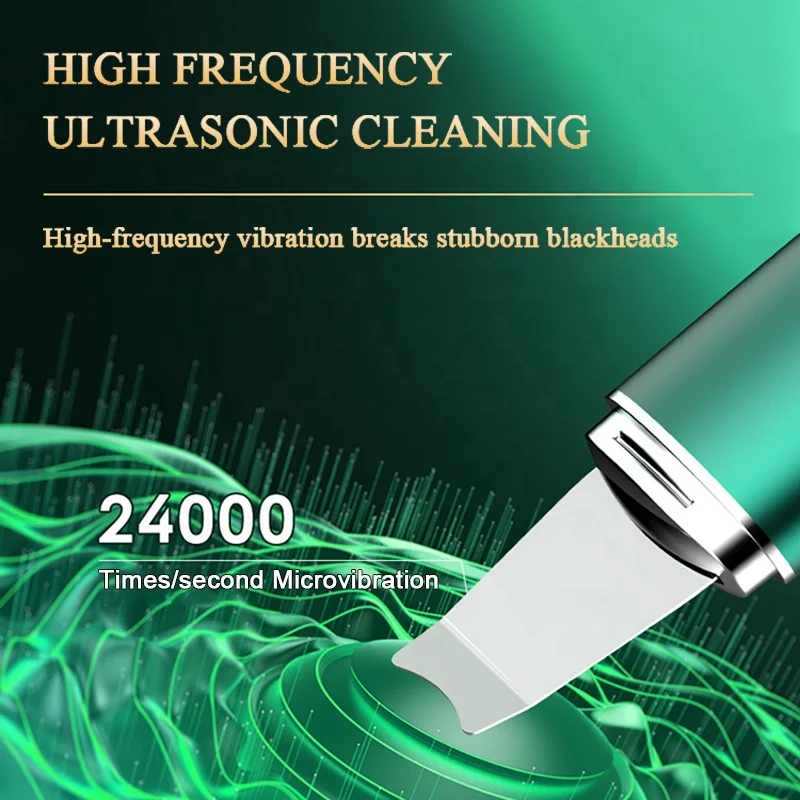 Handheld Rechargeable Professional Ultrasonic Skin Scrubber Vibration Face Spatula EMS Ionic Ultrasonic Face Cleaner
