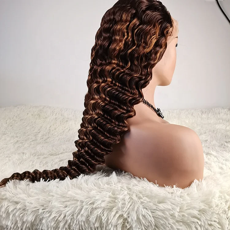 
Бразильские человеческие волосы с глубокой волной 20, 22, 24, 26, 28, 30 дюймов, 130%, 150%, 180% плотность, парик на сетке спереди 