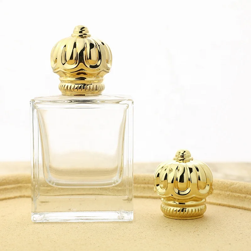 Chinese Factory Wholesale Crown Custom Zamak Perfume Top High Quality Luxury Aluminum Zamac Square Perfume Bottle Cap