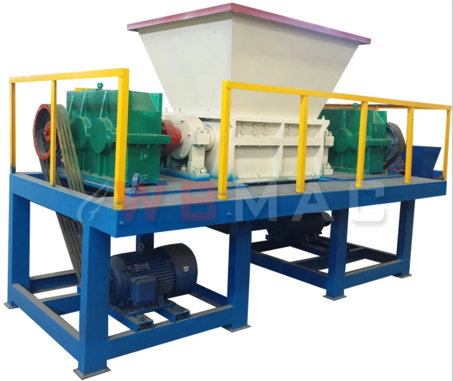 Twin shaft waste tire plastic pipe recycling shredder Multi-functional shredder for scrap iron scraps