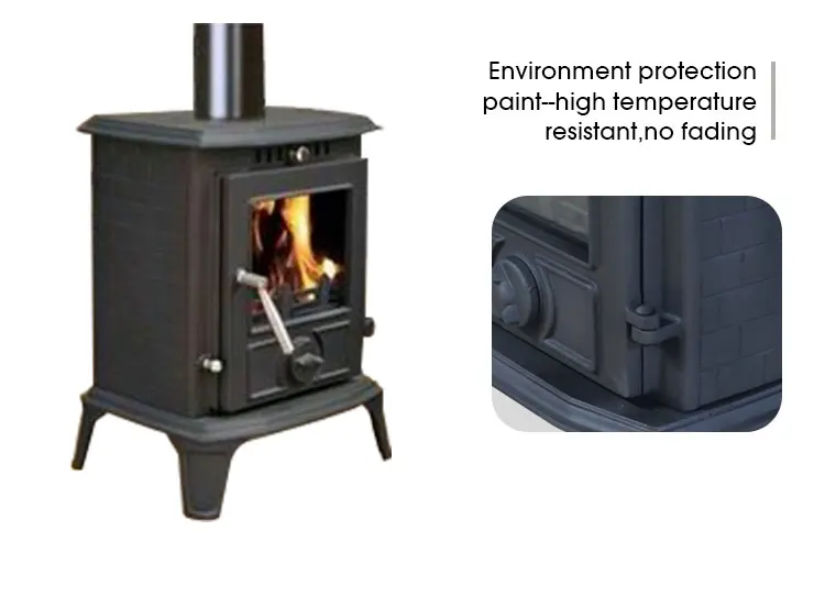 Germany Indoor Cast Iron Wood Burning Fireplaces Red Boiler Stove Glass