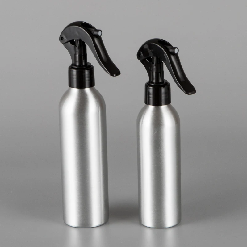 50ml 100ml 120ml 150ml 250ml Sliver Cosmetics Liquid aluminum bottle empty press little mouse detergent spray bottle