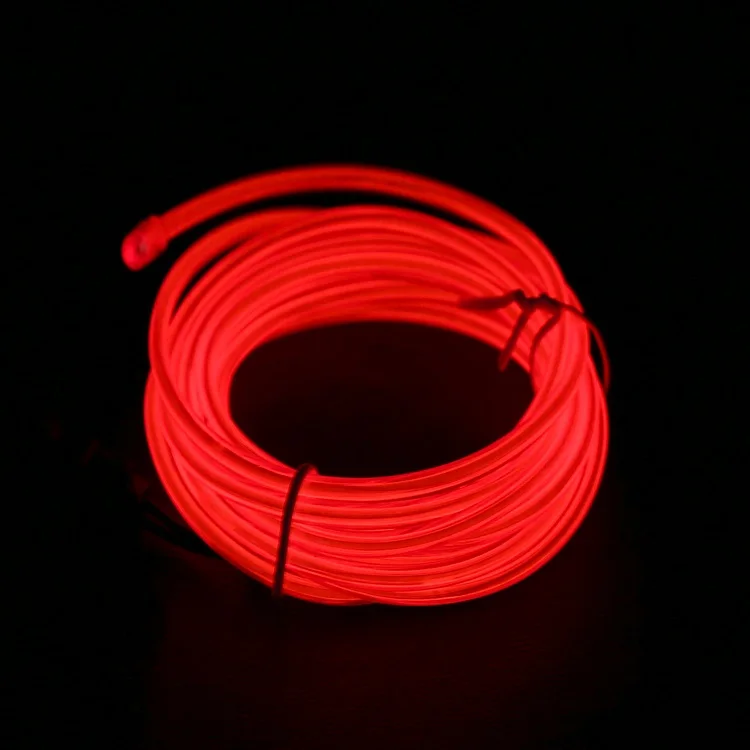 Fashion Neon EL Colorful RGB Wire Flexible Light Up Wire with waterproof Battery Pack