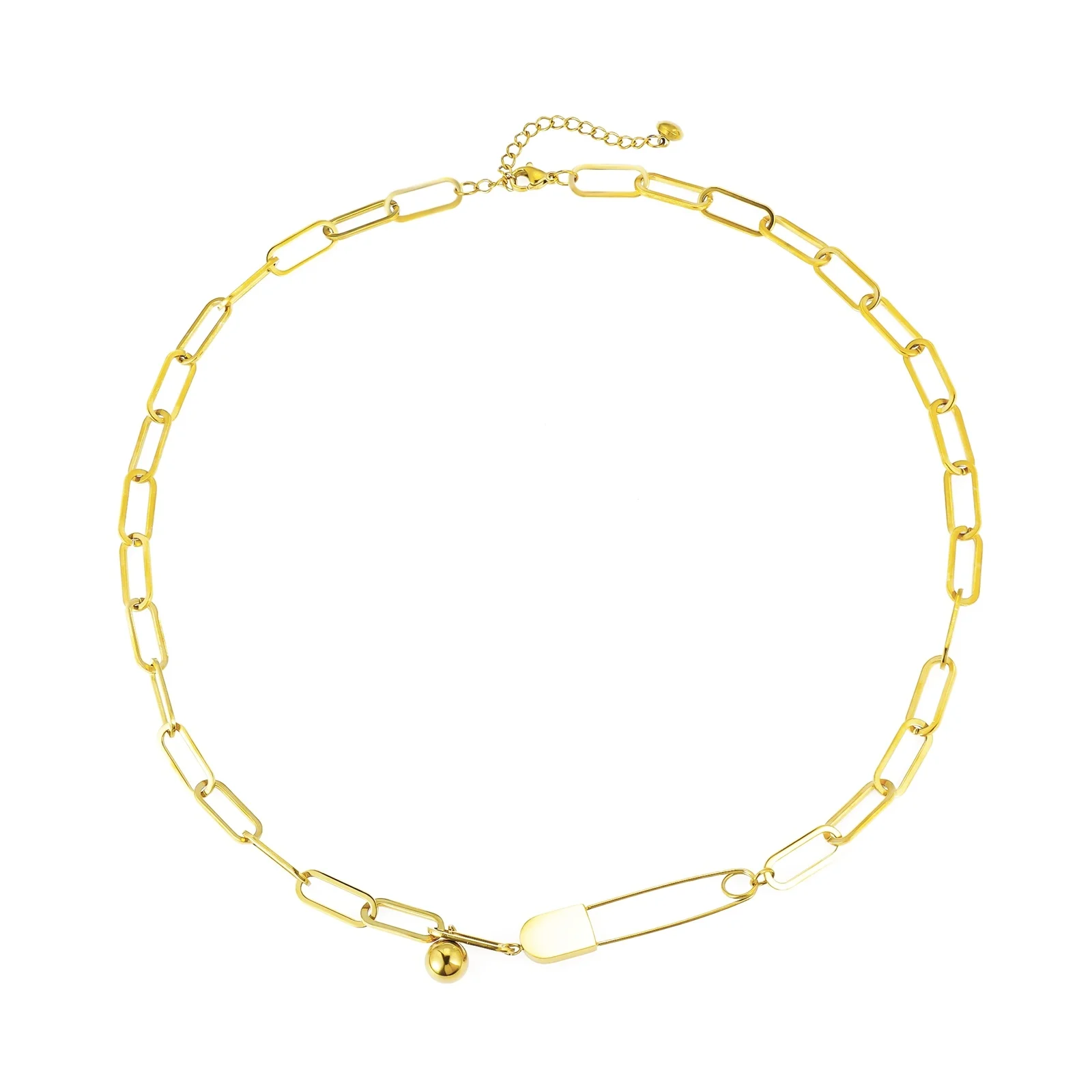 Custom Fashion Jewelry 18K Gold Plated Stainless Steel Spike Leaf Nail Personality Necklace Cuban Chain Necklace For Women