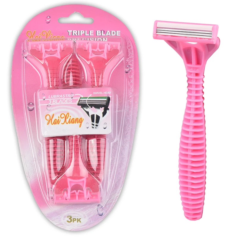 bikini womens razor triple blades cheap disposable razor  lady shaving razor