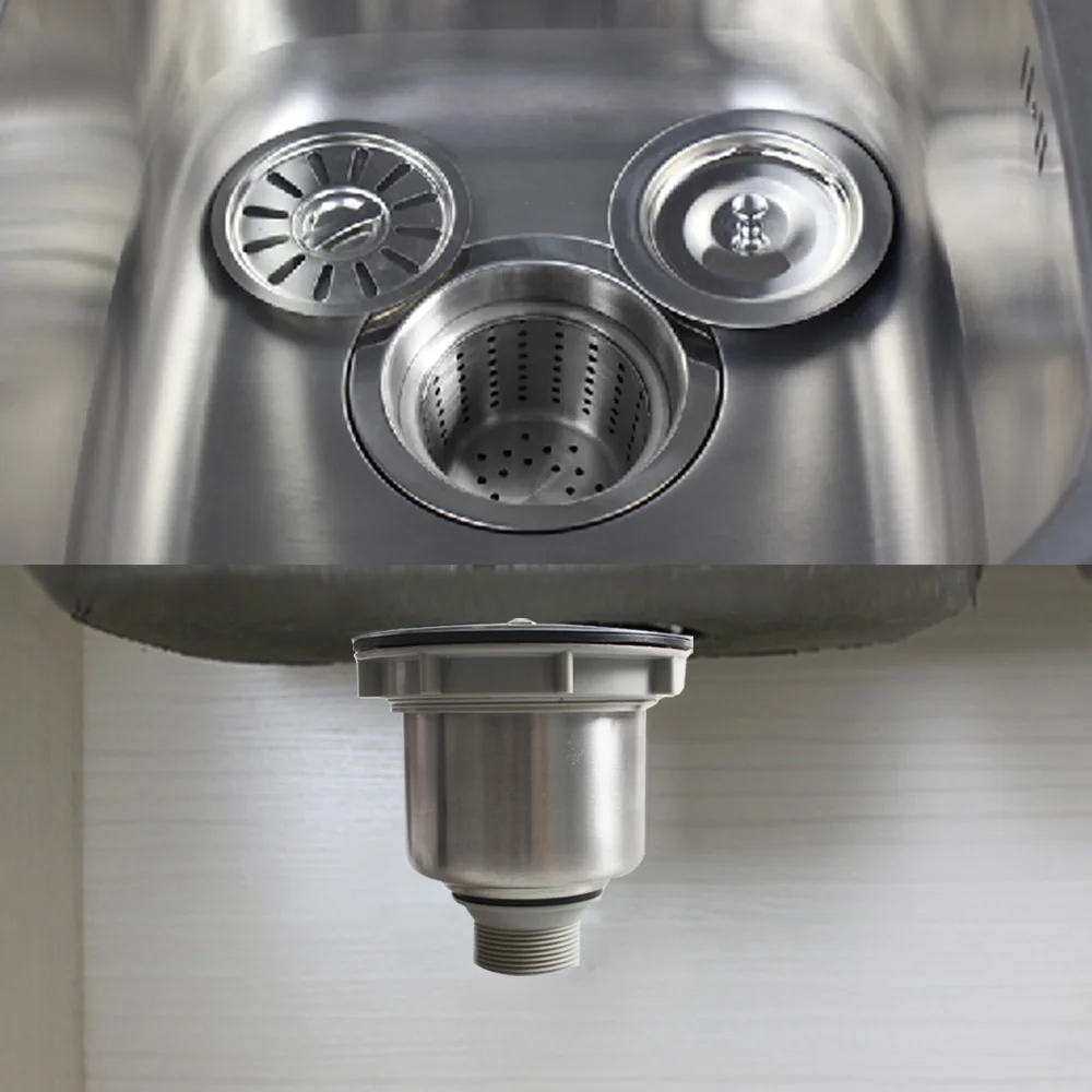 140 Mm Kitchen Basket Sink Strainer Anti-odor Drains Sink Filter Waste Stainless Steel Modern Polished Kitchen Water Pipe