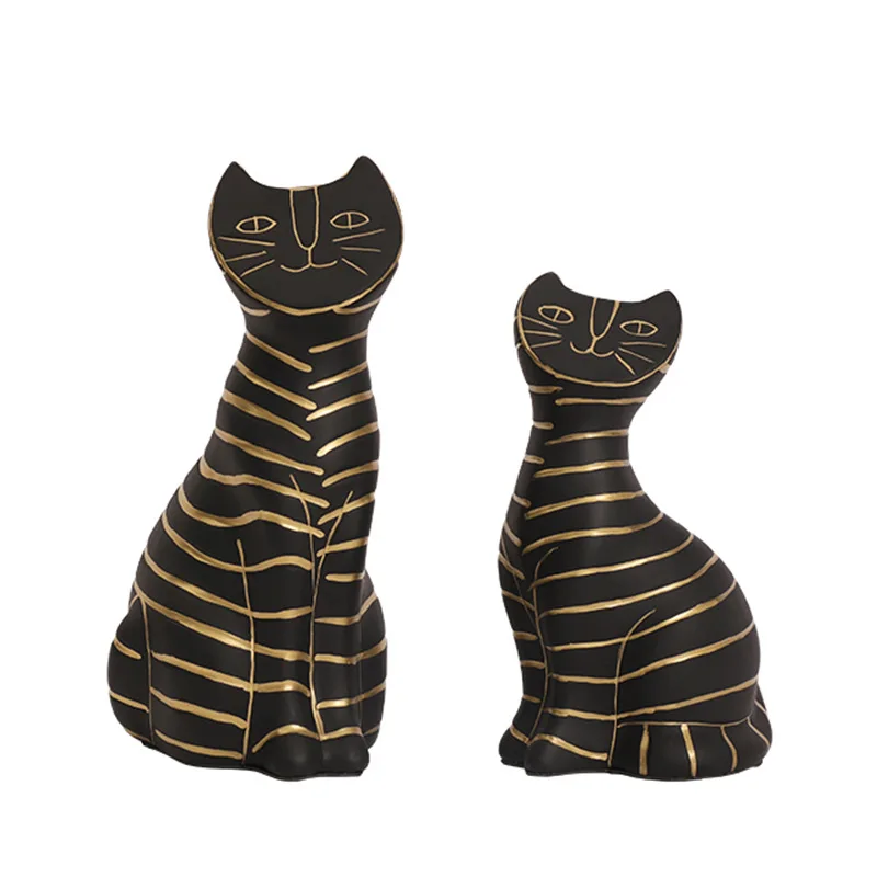 Light Luxury Resin Crafts Ornaments with Cute Cats Artificial Style for Home Decoration