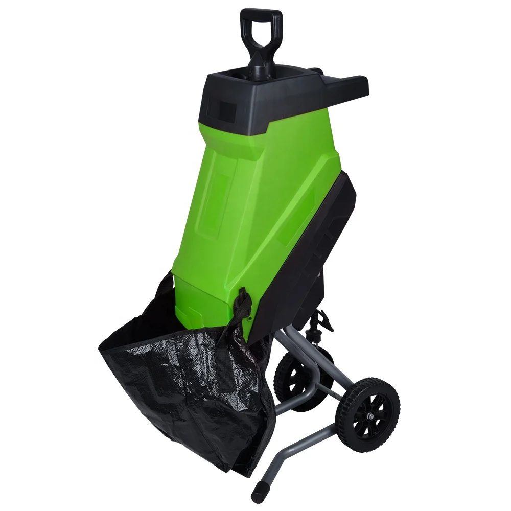 
VERTAK Electric 2500W Easy Manual Push Wood Chipper Big Bag Garden Leaf Shredder 