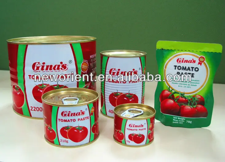 
china factory cheap price halal flavouring oem brand Canned Tomato Paste and canned Tomato 28% to 30% brix 