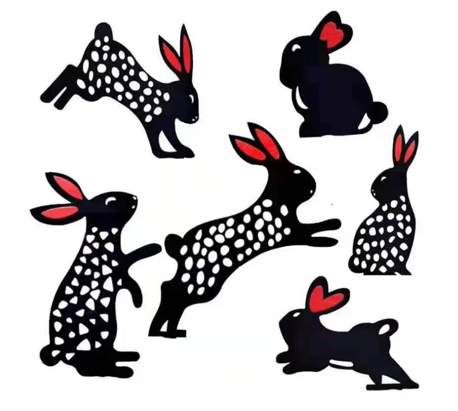 
Metal Rabbit Silhouette Home Courtyard Art Decoration Shaped Iron Garden Decoration Outdoor Stakes 