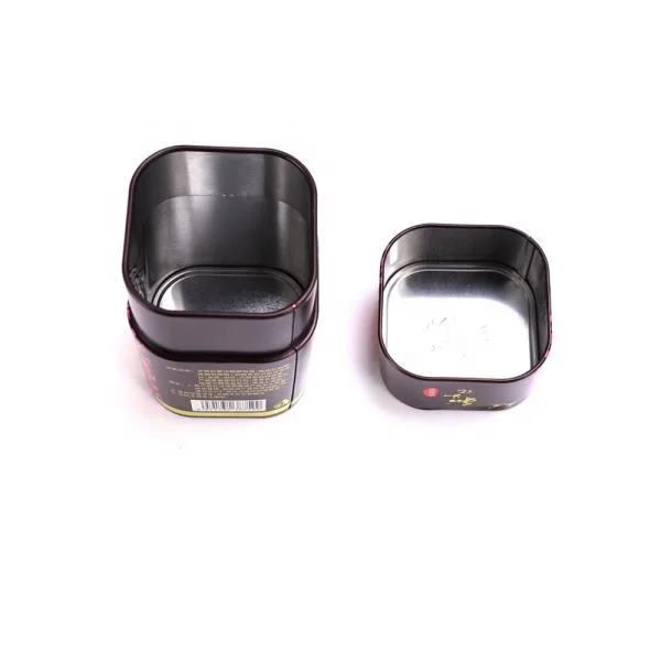 Custom embossed small 60g loose tea tin canister coffee powder tin jar packaging