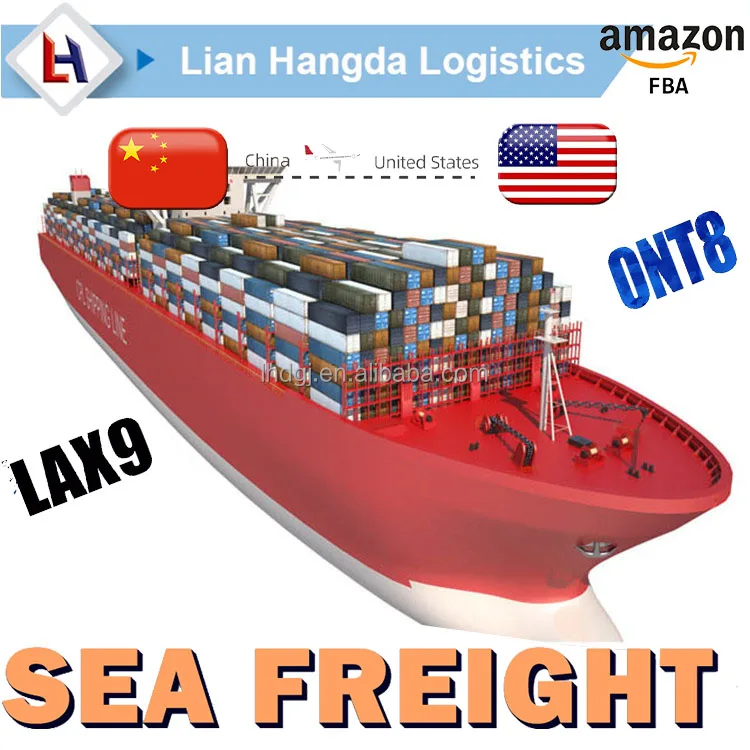 Cargo To ONT8/LAX9 Amazon Warehouse USA Sea Freight LCL Logistics Shipping Delivery Agent From China DDP DDU Container Shipment