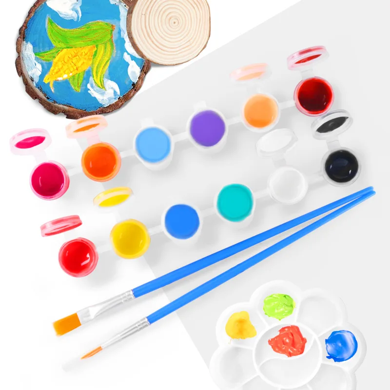 Amazon Hot Sale 5ML OEM Watercolor Colour Strip For Kid Eco Friendly Pot Painting Art Non-Tox Acryl Color Acrylic Paint Set