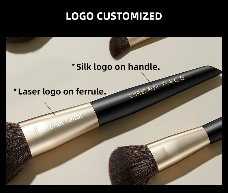 Wholesale Custom Logo 12pcs Makeup Brushes Black Gold Best Quality Professional Synthetic Hair Makeup Brush Set
