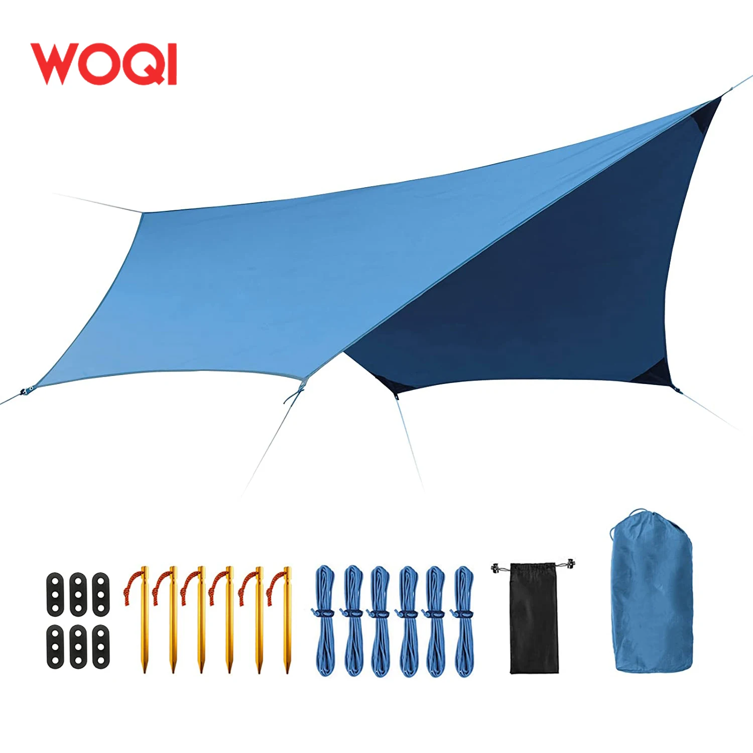 WOQI Waterproof Camouflage Awning Sunshade Sun Shelter Tourist Canopy Tarp Tent Outdoor Camping Shelter Beach Picnic Tarp
