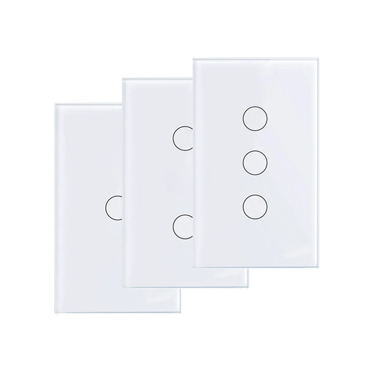 Porular New US Standard tuya touch screen light smart switch wifi app control home wall smart switch wifi