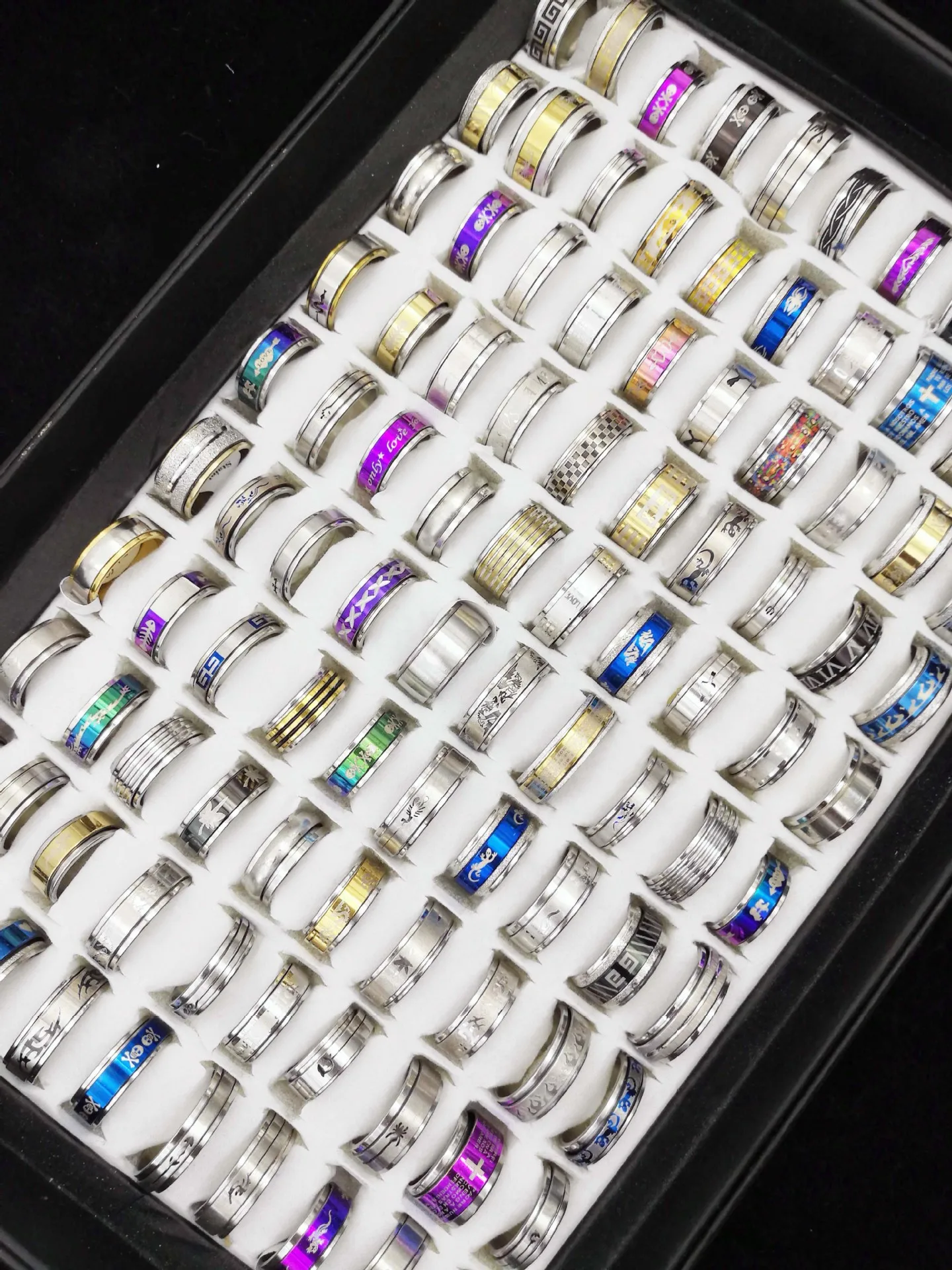 3D Printer Accessoriesesale Stainless Steel Rotating Ri1.75mmanium Steel Men and Women Engagement Rings for Women Zircon