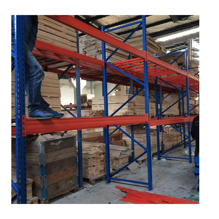 Heavy duty selective pallet rack frame and beam for pallet storage