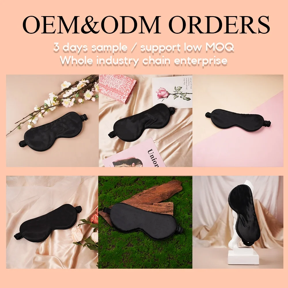 New Design Custom Logo Luxury 100% Mulberry Silk Eye Mask For Sleeping Use