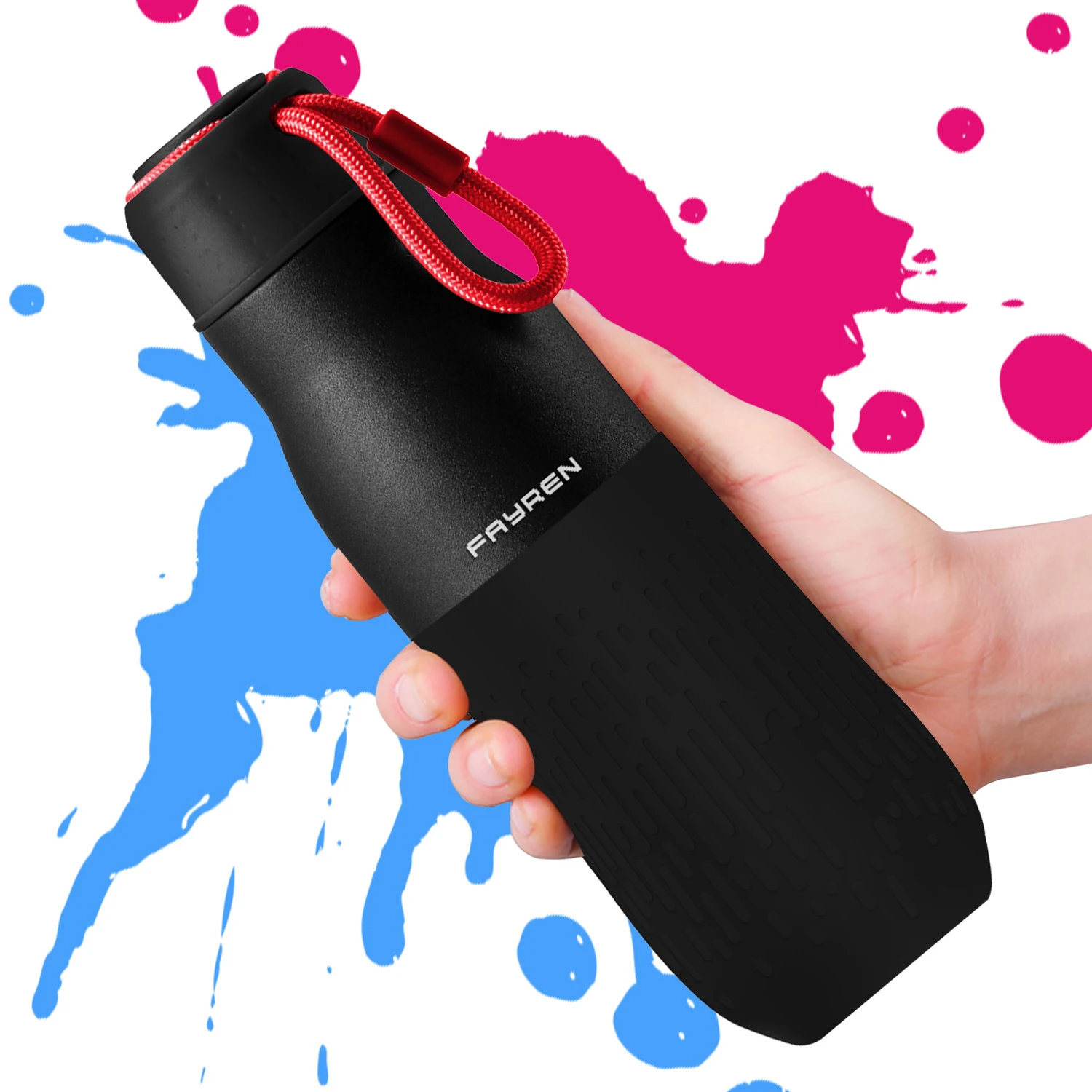 Portable Double Wall Vacuum Insulated Stainless Steel Outdoor Sports Water Bottle Flask Thermos with leak-proof Lid