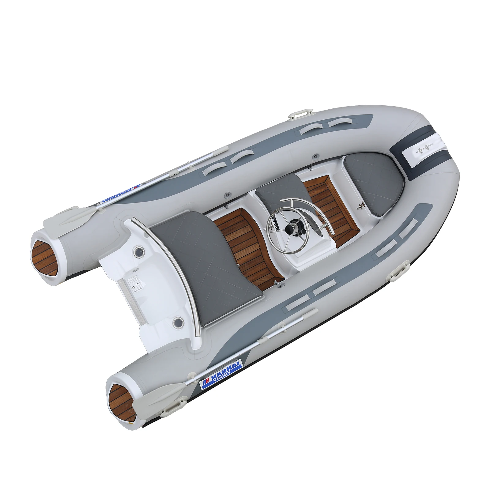 Custom Made Logo China Hypalon Sport Cabin Cruiser Rigid Canoe Rib Boat Fiberglass Hull with Outboard Engine