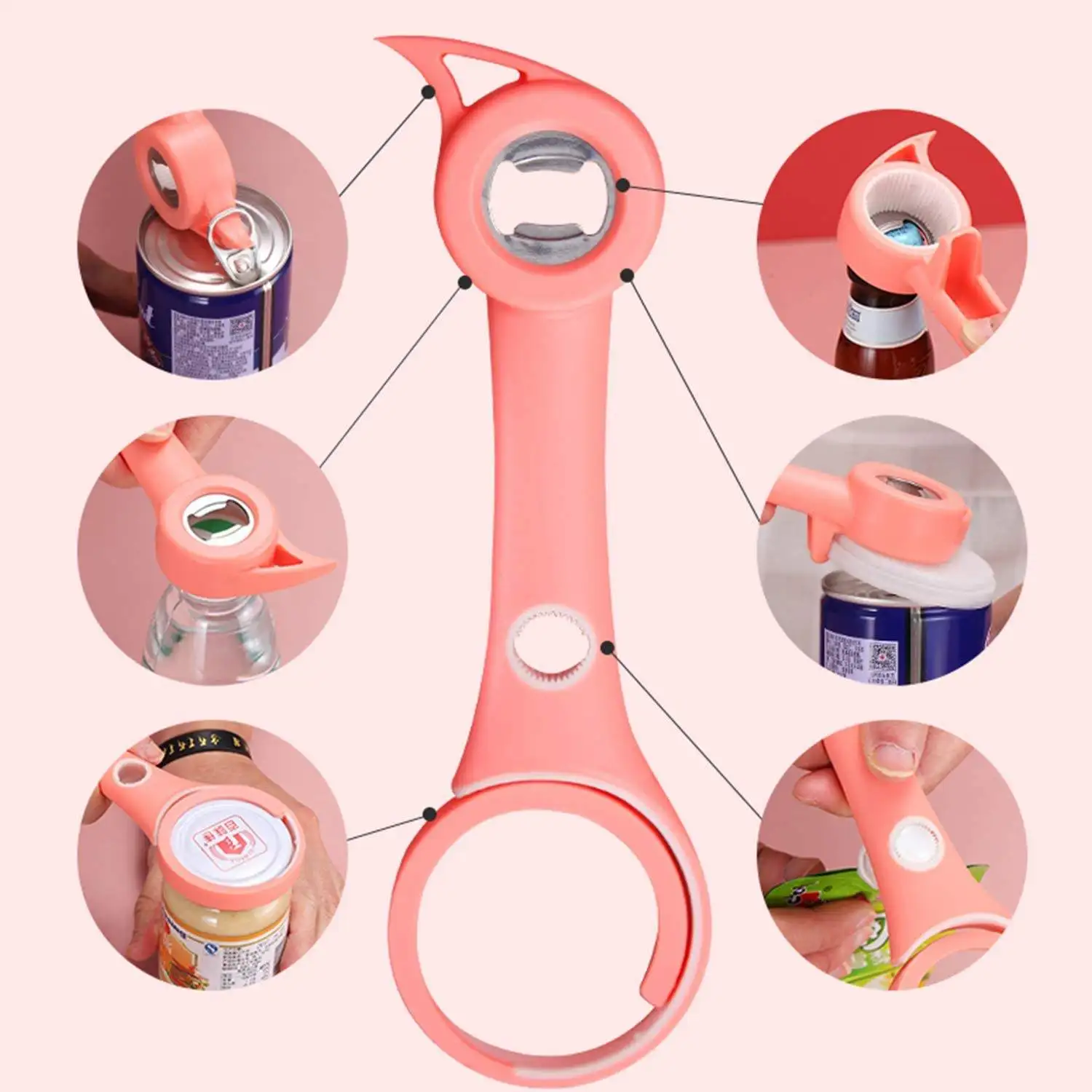 Manual Multifunction BBQ Wine Bottle Jar Can Lid Opener bar Tools