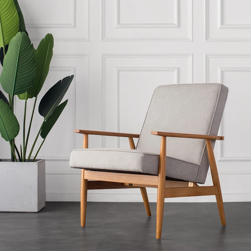 TPZ005 Wholesale living room lounge chair Modern Minimalist single armchair waiting chair home furniture hotel wood chairs