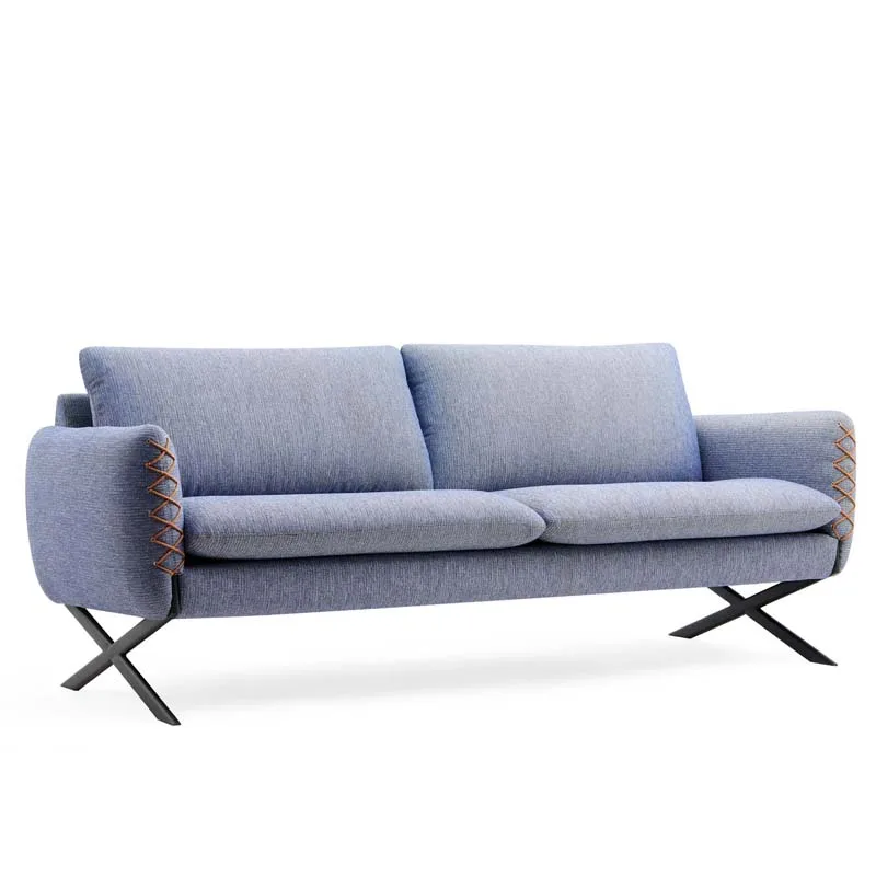 brand furniture blue fabrics in public areas commercial modern sectional sofa design for hotel lobby