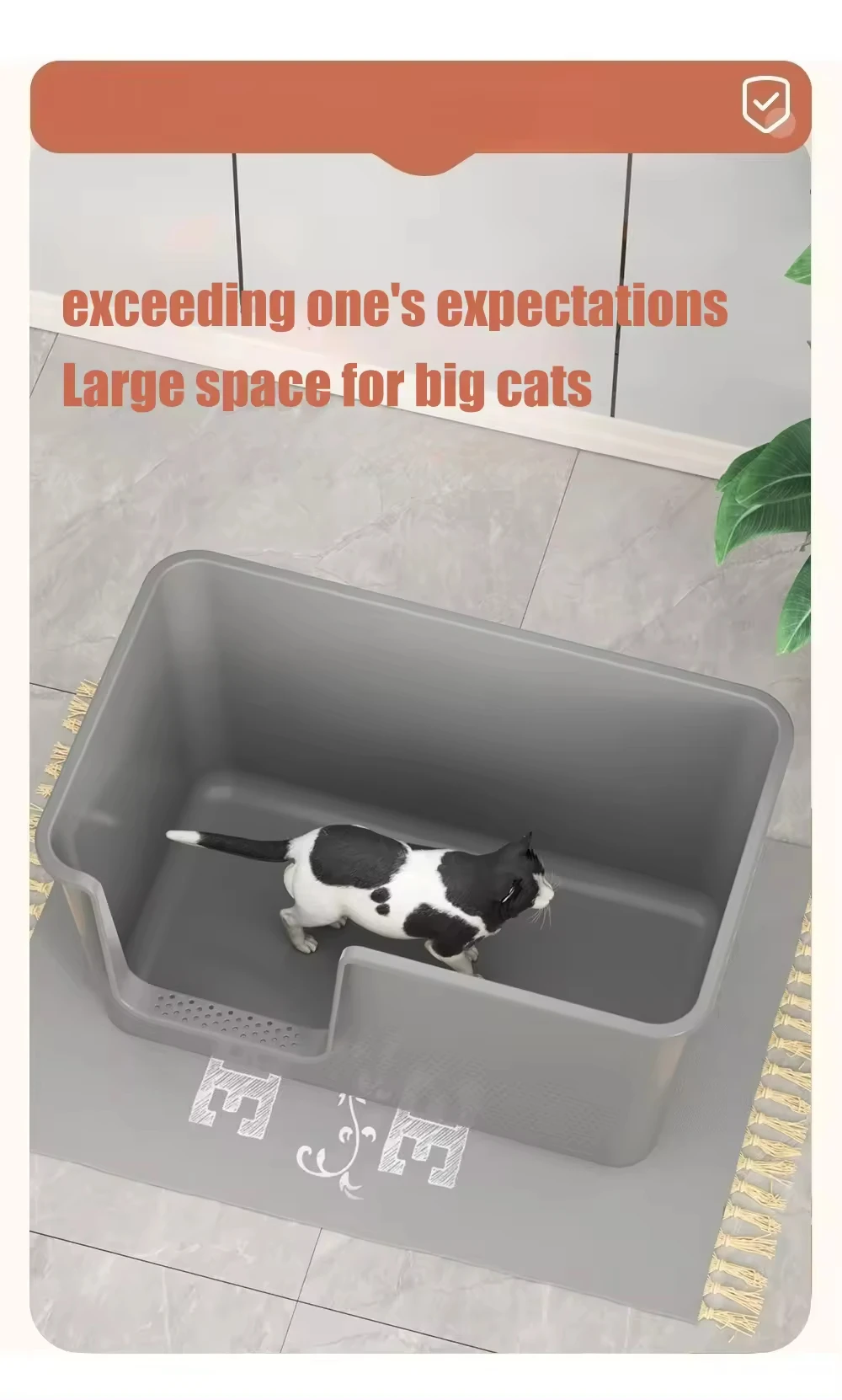 MMG Cleaning Plastic  Entrance Splash-Proof Cat Litter Box Cat Litter Box Foldable For Cats