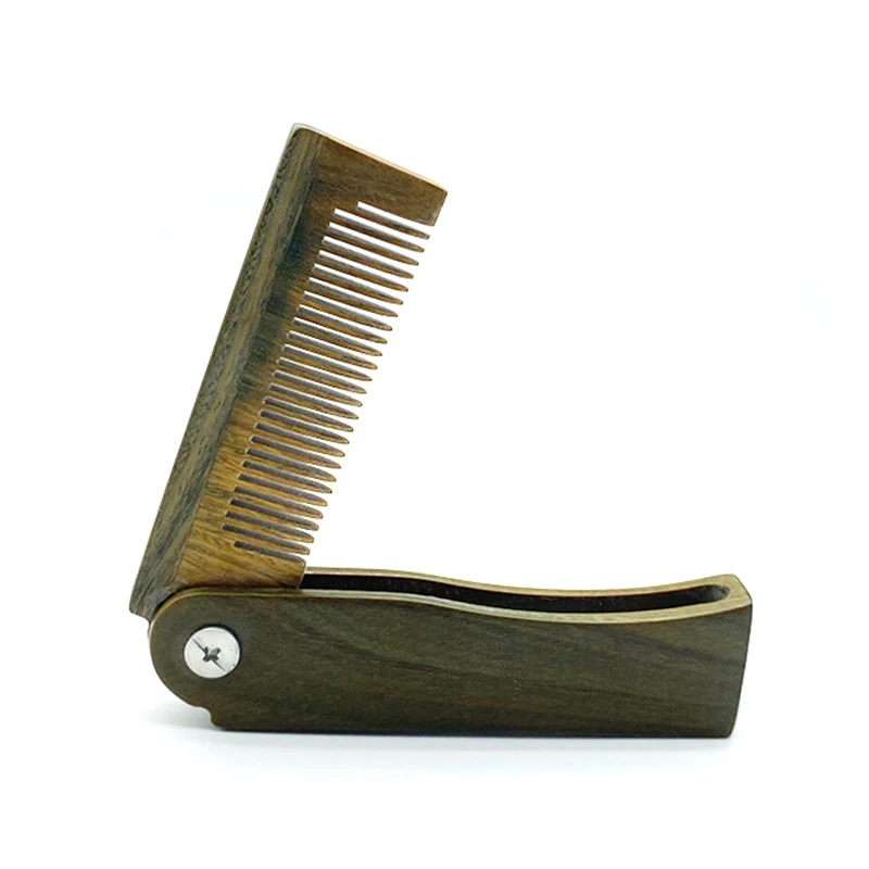foldable wooden beard comb