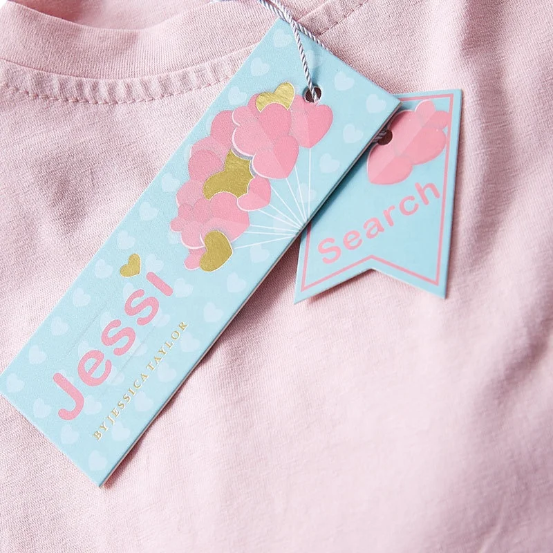 Cheap wholesale custom design paper card swing garment hang customs clothing tags