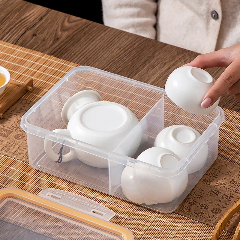 Набор для чая пластиковый контейнер хранения многоцелевой и пылезащитный чайной комнаты