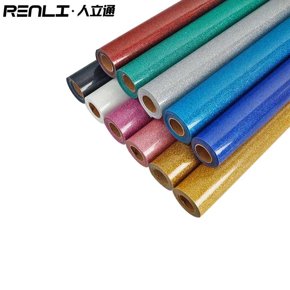 wholesale price popular htv heat press PU Glitter heat transfer vinyl htv iron on t shirts for printing design