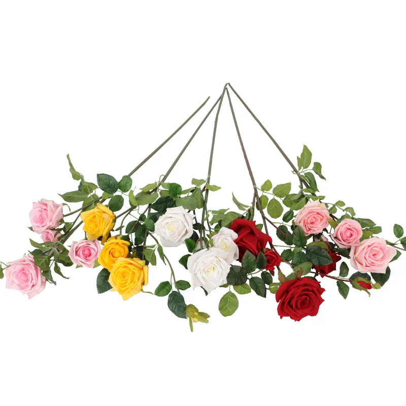 Artificial Rose Flower Silk Roses with Stem Decor for Garden Patio Porch Home Indoor Wedding Flowers Decorative