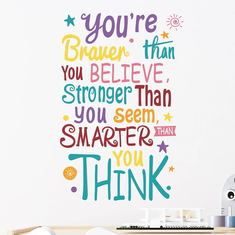 Creative motivational slogans water proof stickers wall stickers school wall stickers for home decor