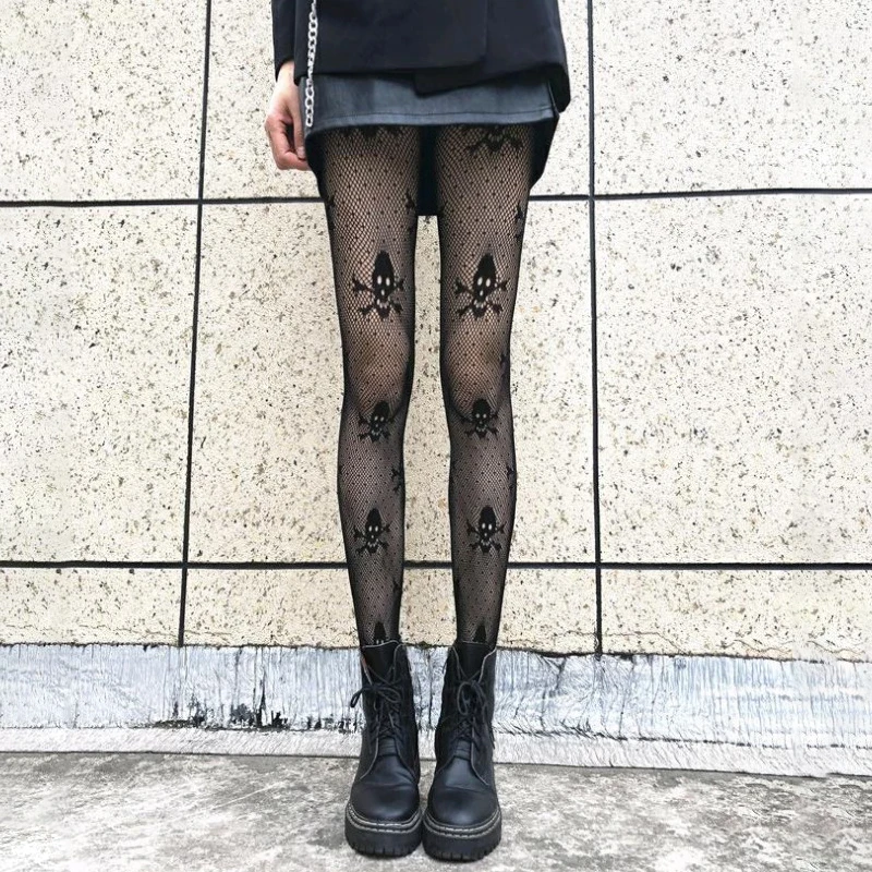 Halloween mesh floral print pantyhose lady sexy woman pantyhose tights