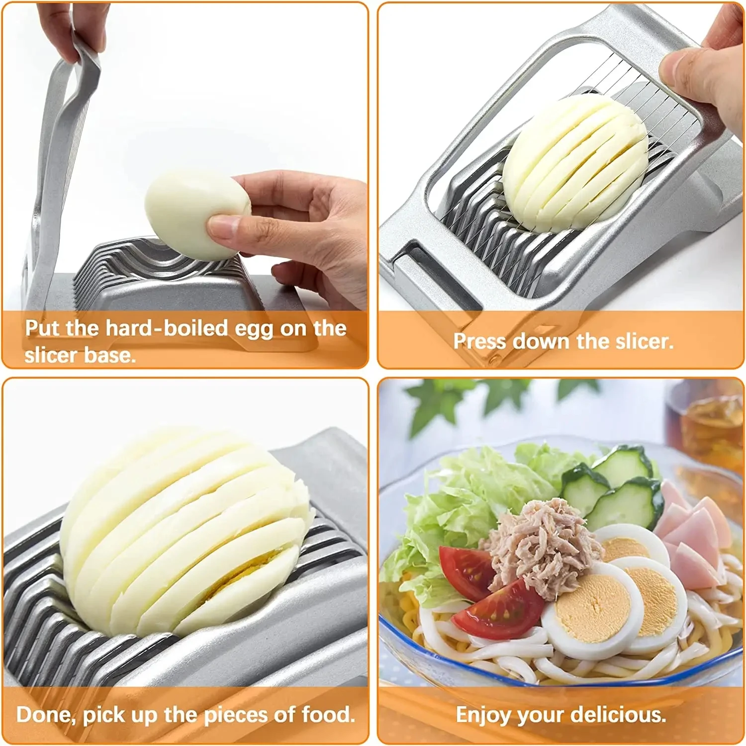 Kitchen Tools Handheld Metal Egg Cutter Stainless Steel Wire Egg Slicer For Hard Boiled Eggs