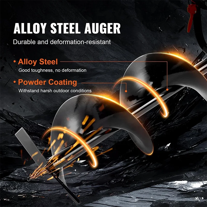 Post Hole Digger,Auger Post Hole Digger, Gas Powered Earth Digger with Earth Auger Drill Bit, for Farmland, Garden and Plant