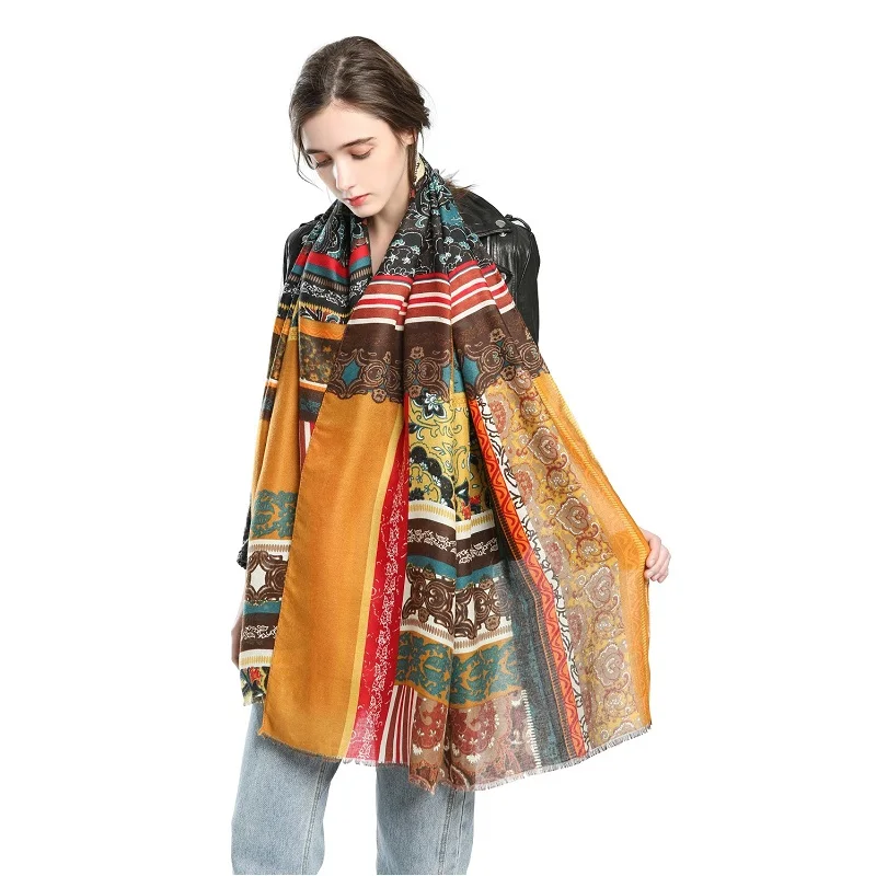 wholesale hot selling fashion floral prints long scarf hajab scarf women
