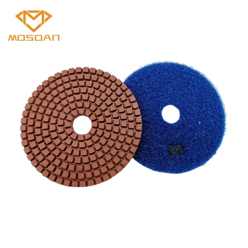 125mm Cafe Pane Semi Metal Hybrid Polishing Pads for Concrete Floor