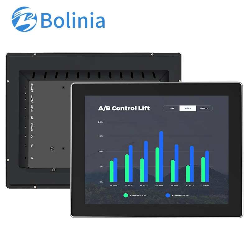 12 / 12.1 inch industrial panel PC Square touch screen with Fanless HMI VGA Aluminum Frame ip65 waterproof wall embedded