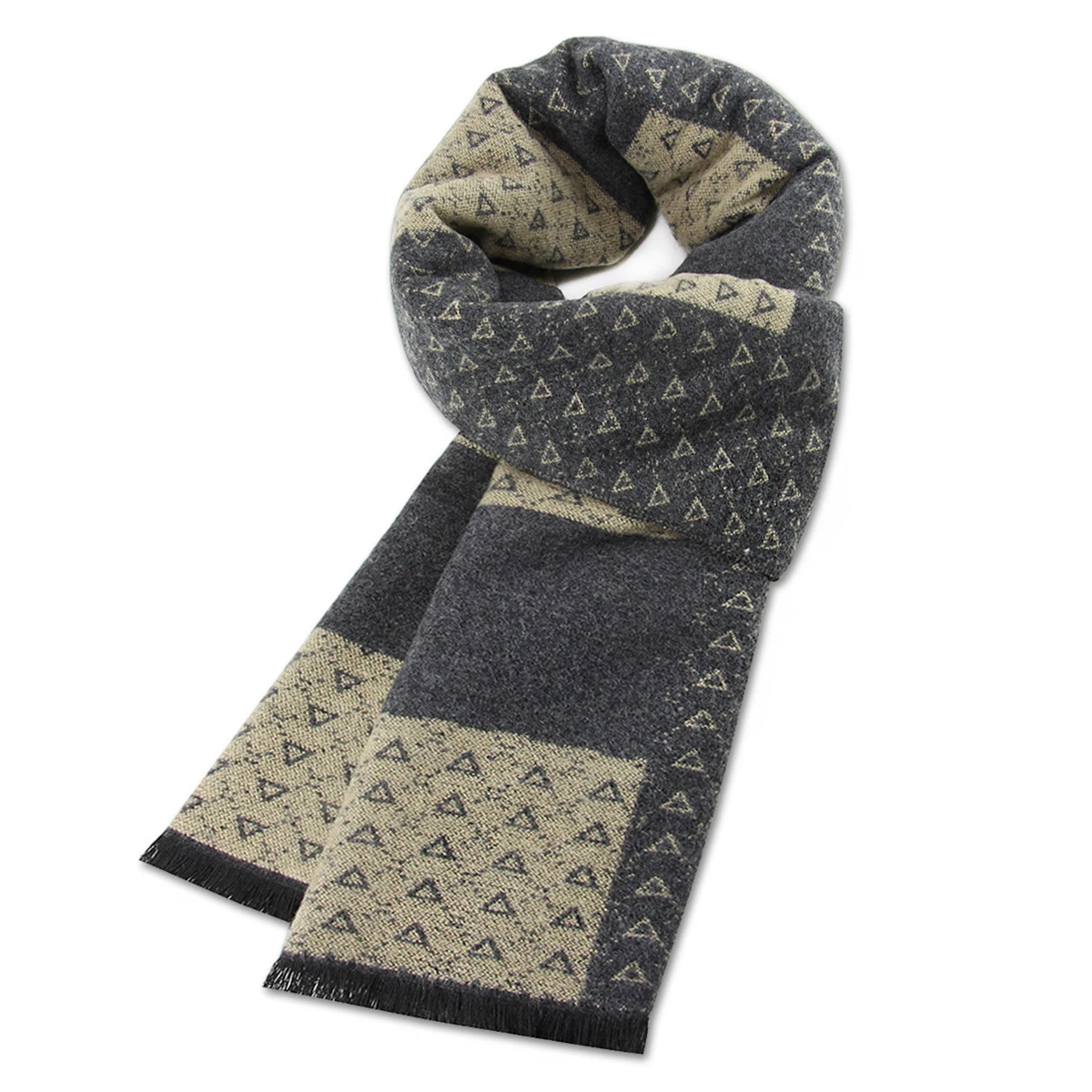 Wholesale Fashion Stylish Winter Warm Scarves Luxury Plaid Thick Custom Men Wool Blend Scarf