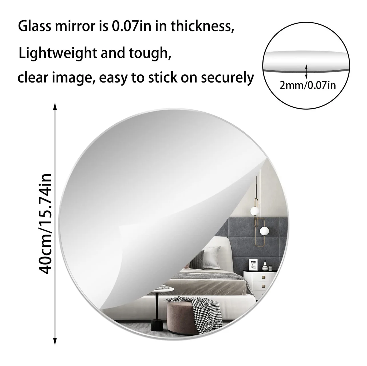 Hd Wall Makeup Mirror Frameless Decorative Wall Mirror Is Suitable for Bathroom, Bedroom, Living Room, Etc