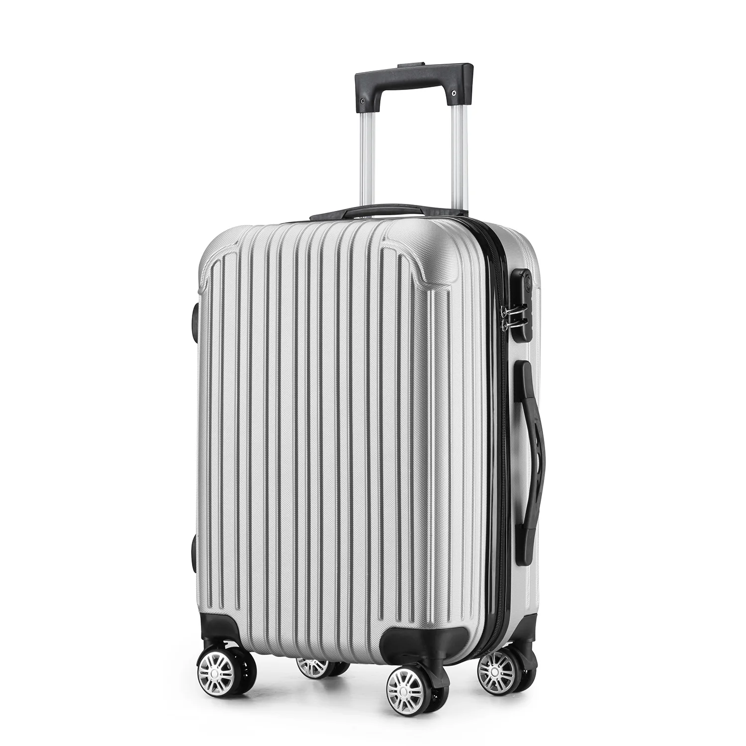 360 degree spinner caster mute wheel trolley luggage abs pc hard suitcase light weight cheap travel bag