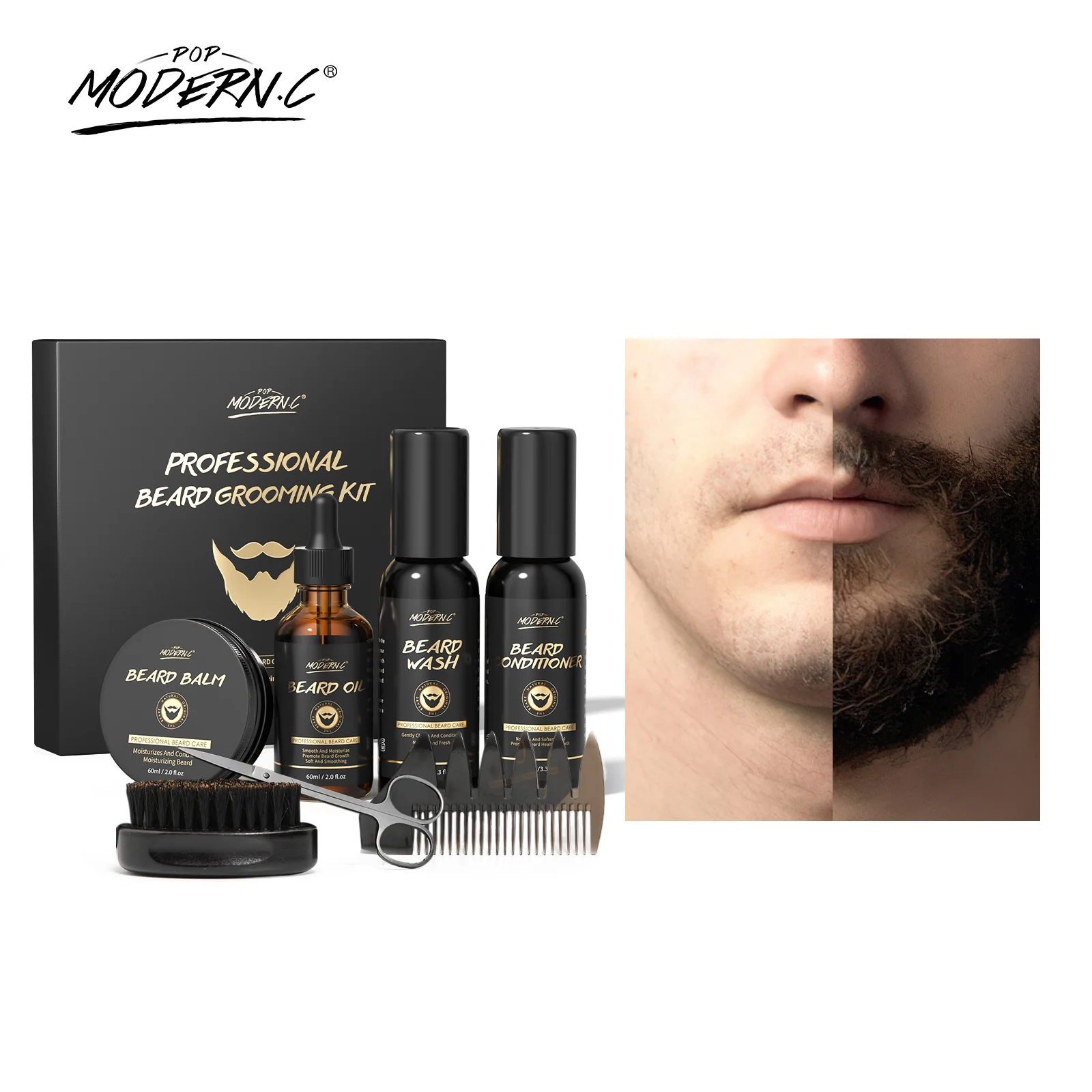 Фирменная торговая марка, мужской органический бальзам для роста бороды, набор для ухода за бородой