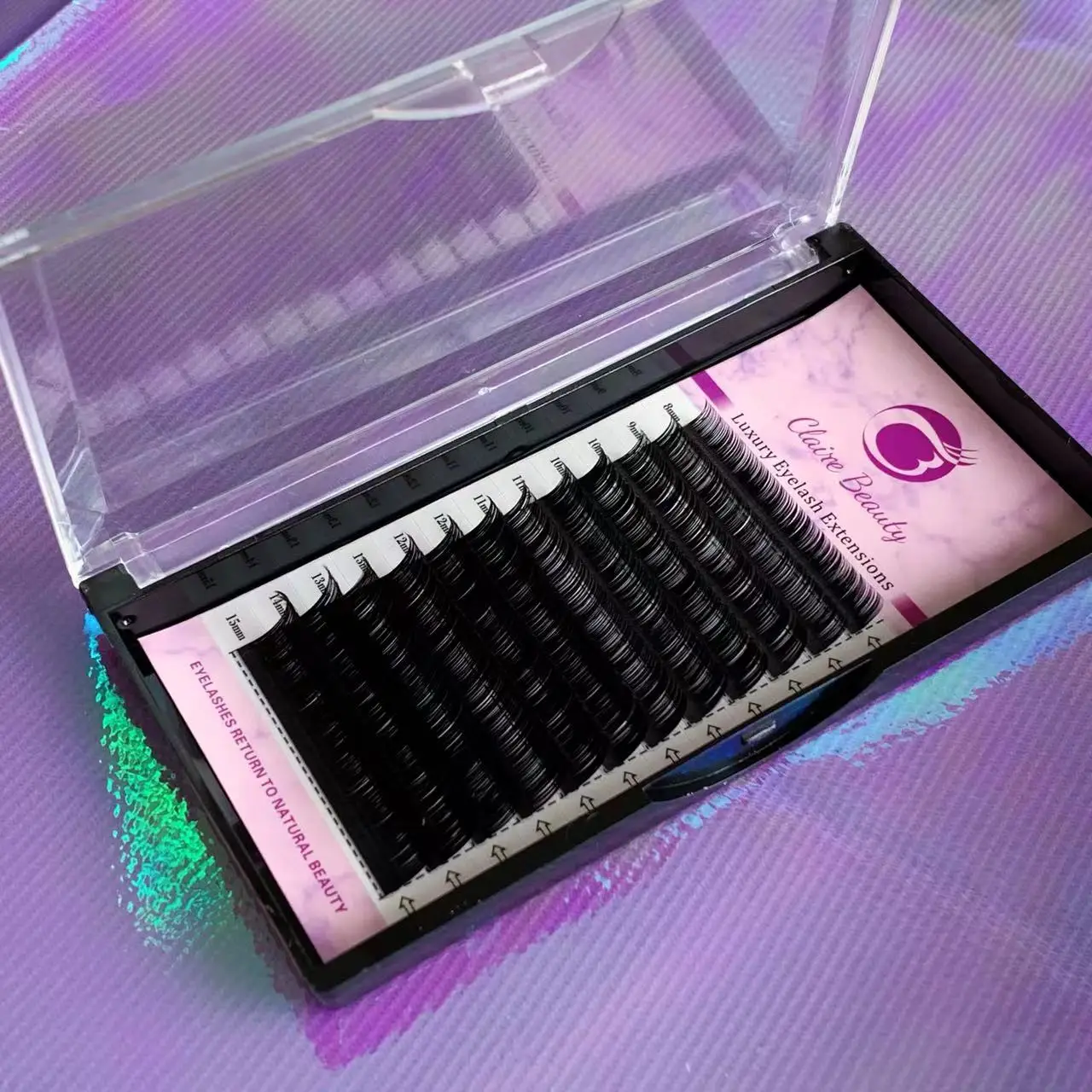 free sample individual trays eyelash extension volume 0.03 0.05 C CC D DD curl mink custom eyelash box matte black lash vendors